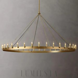 Lampa wisząca Camino Vintage 185 cm mosiądz/czarny - okrągła forma i pionowe przewieszenie
