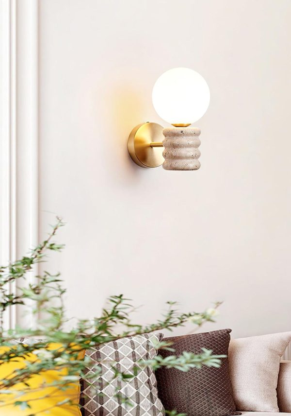 Lampa ścienna Romus Travertine – beżowa, minimalistyczna
