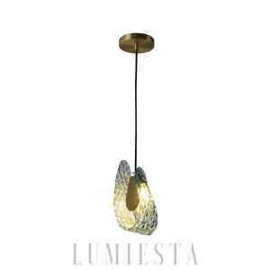 wm_12795389460632111515.jpg Islay - Lampa wisząca niebieskie szkło mosiężna 13cm x 23cm