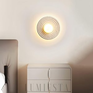 Andorra - Beżowa lampa ścienna - pierścienie 33 cm