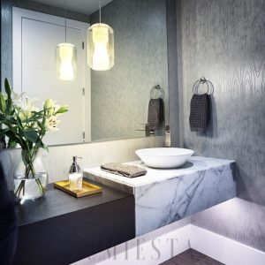 Chamber - Lampa wisząca z marmurowym kloszem przezroczystym