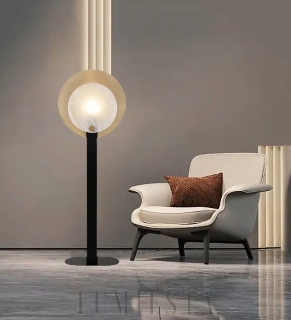 Altai - Lampa podłogowa Alabaster, nowoczesna Ø50×H140 cm