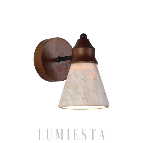 wm_13004424124531717501.jpg Kinkiet stożkowy z trawertynu beżowy 11 x 15 cm nastrojowy