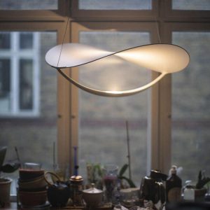 Plena - Lampa wisząca stylowa biała średnica 70cm