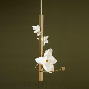 Lampa wisząca Lure w kształcie kwiatu z białym światłem