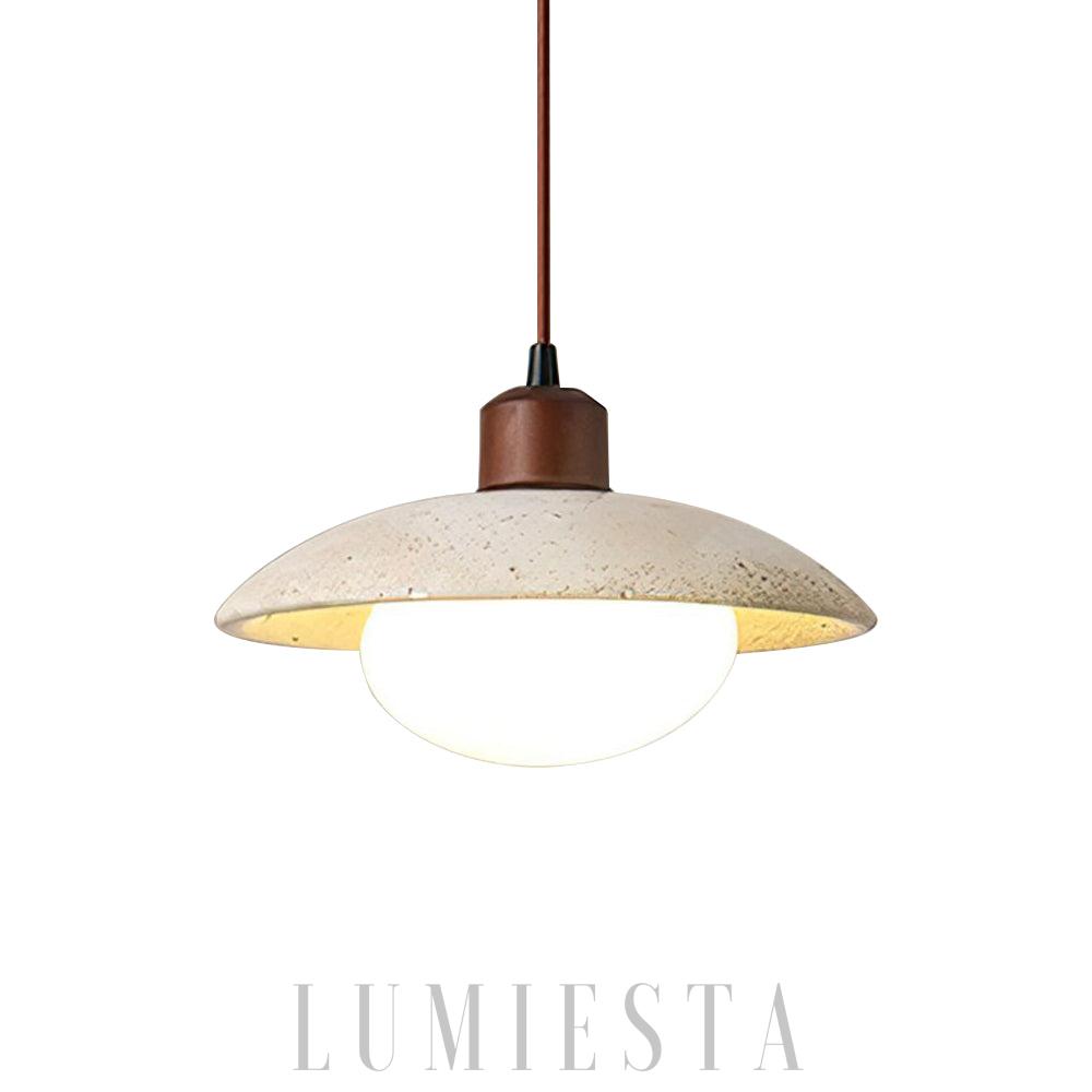 Noah - lampa wisząca z trawertynu i szkła Ø25 cm