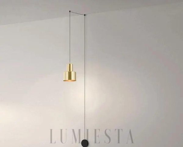 Nowoczesna lampa wisząca złota minimalistyczna styl loftowy