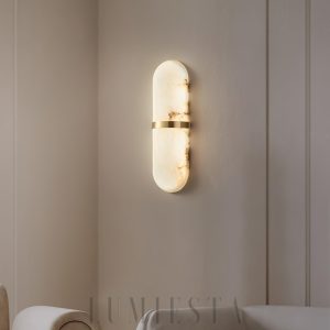 Melange - Lampa ścienna Alabaster w kształcie pigułki