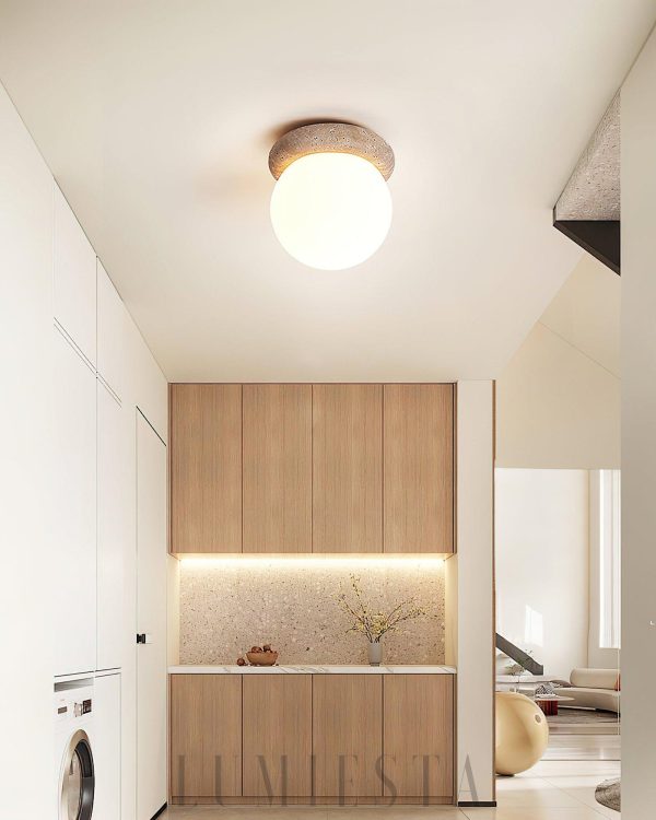 wm_13181163873238342887.jpg Travertynowa Asteroid okrągła lampa sufitowa 16cm beżowa