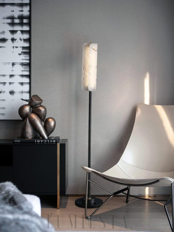 Years - Lampa 150 cm, mosiądz, alabaster, ciepłe światło