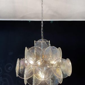 Lampa wisząca Vintage Murano 49 cm, widok od spodu na układ szklanych paneli