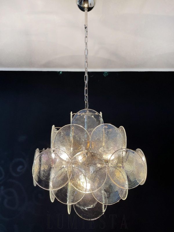 Lampa wisząca Vintage Murano 49 cm, widok od spodu na układ szklanych paneli
