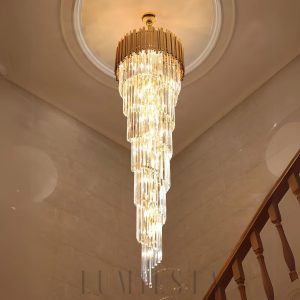 Lampa wisząca Bourbons Louis złota dwupoziomowa 61cm