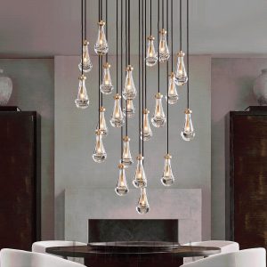 wm_13336858528287065591.jpg Raindropa Linear - Postmodernistyczny miedziany żyrandol - Podłużna lampa wisząca