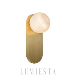 Serengeti - Złota alabastrowa lampa ścienna Ø12 cm