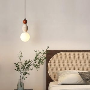 Trawertynowa lampa wisząca totemowa Model A 12cm elegancka