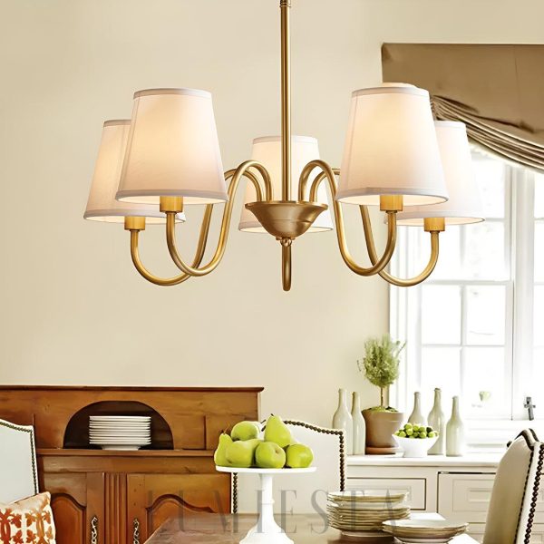 Fazrpip wisząca retro złota z abażurami 3/5/6/8/10 głów