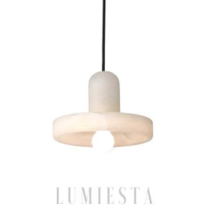 wm_13413136338191691737.jpg Carrara - Lampa Wisząca w Białym Alabastrze Styl Nowoczesny