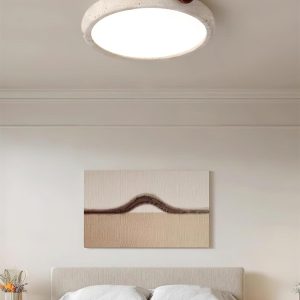 Okrągła lampa sufitowa Travertine Metra ciepłe światło 58cm