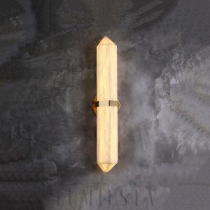 Kinkiet alabastrowy Obelisk 80cm luksusowe ciepłe światło