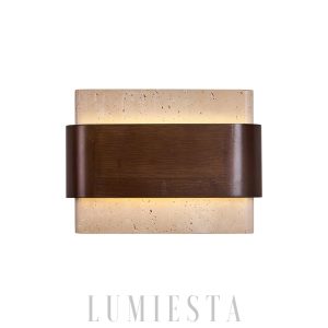 Terra Lumen - Lampa Ścienna Beżowy Orzechowy 22cm