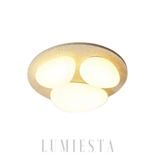 wm_13533568897619818590.jpg Travertynowa okrągła lampa sufitowa 50x50x13 beżowa ciepła