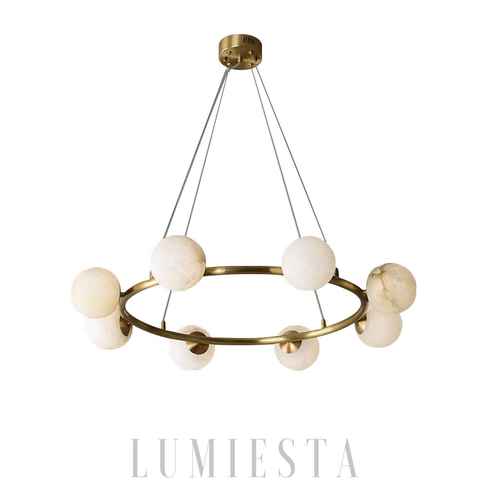 Helixa - lampa wisząca z alabastru okrągła