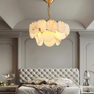 Multin - lampa wisząca w stylu alabastrowym z mosiądzu