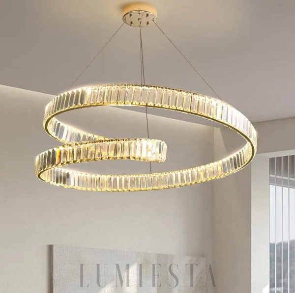Chichester - Gold crystal LED chandelier – 3 colors