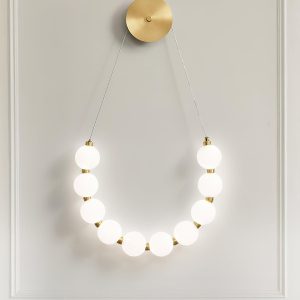 Necklace Loop - Elegancka lampa ścienna z mosiądzu