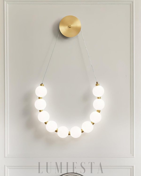 Necklace Loop - Elegancka lampa ścienna z mosiądzu