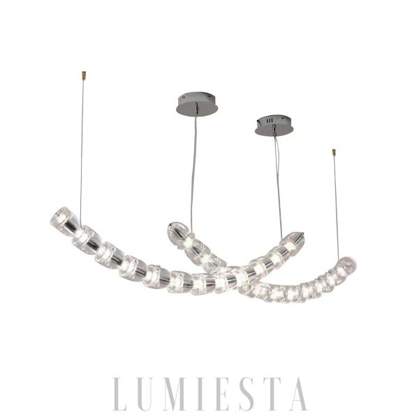 Nowoczesny żyrandol Gabriel A, chrom, 26 ramion, 160 cm