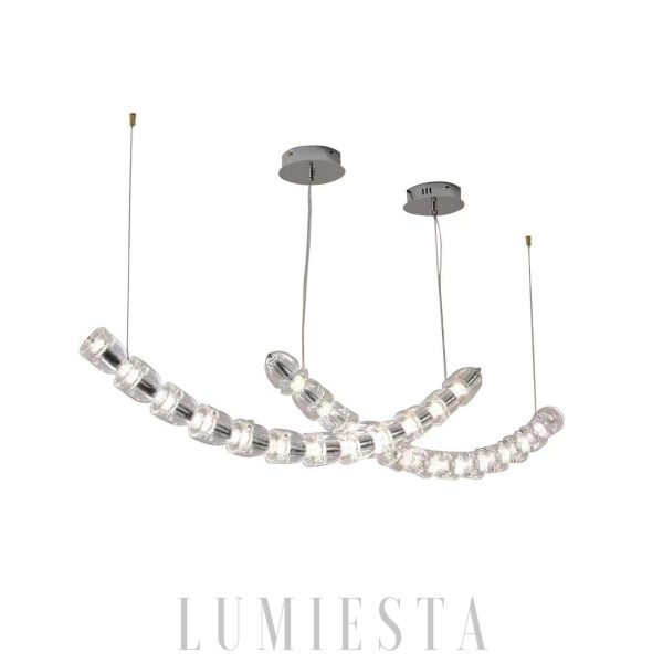 Modern chandelier Gabriel A, chrome, 26 arms, 160 cm