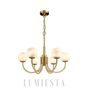 Mayfair - Alabaster i mosiądz, nowoczesna, 65/80 cm