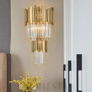 Lampa ścienna Bourbons Grand w złotym kolorze 27x54 cm