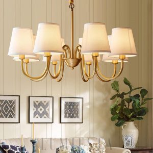 Fazrpip wisząca retro złota z abażurami 3/5/6/8/10 głów