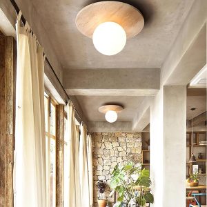 wm_13913566429073923387.jpg Tanner Disc - Beżowa lampa sufitowa z travertynu 25cm