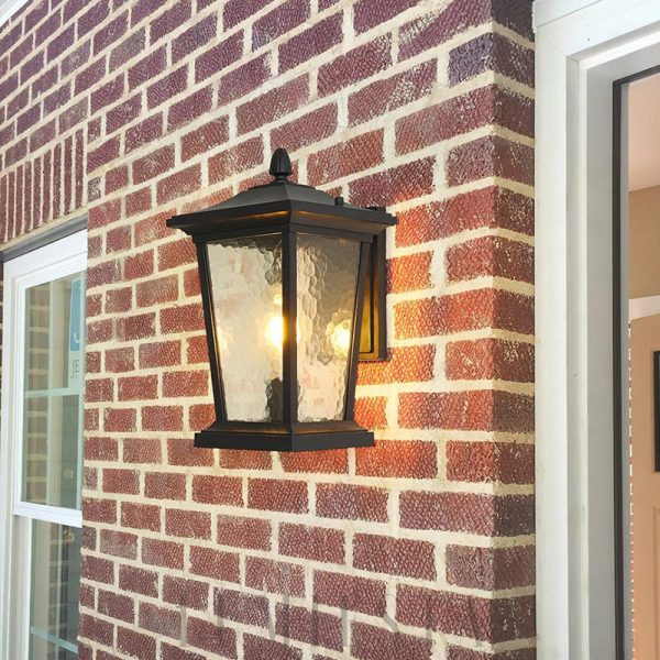 Zewnętrzna szklana lampa ścienna w kształcie klatki