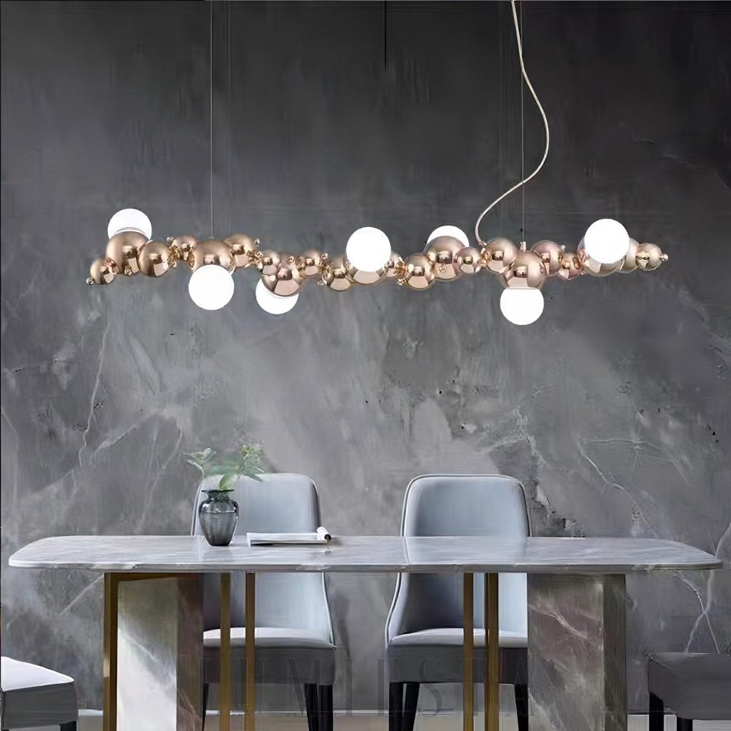 Lampa wisząca Molecules - złoto srebrna konstrukcja z boku