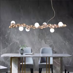 Lampa wisząca Molecules - złoto srebrna konstrukcja z boku