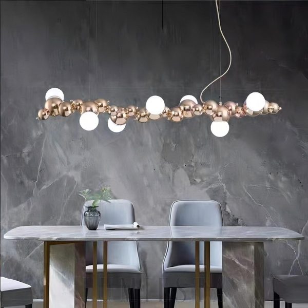 Lampa wisząca Molecules - złoto srebrna konstrukcja z boku