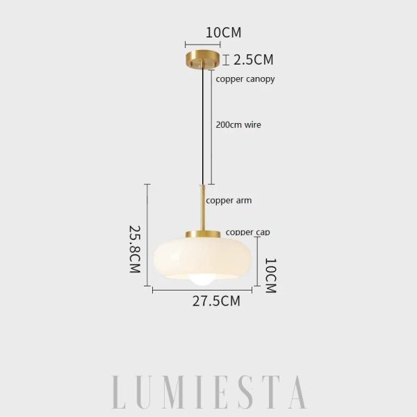 Lampa wisząca w stylu nowoczesnym z mlecznym kloszem 28cm