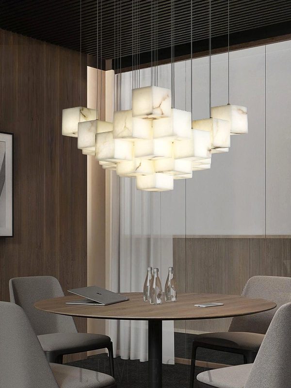 wm_14233069639266490331.jpg Lampa wisząca Alabaster Cube Box w złotym i białym stylu