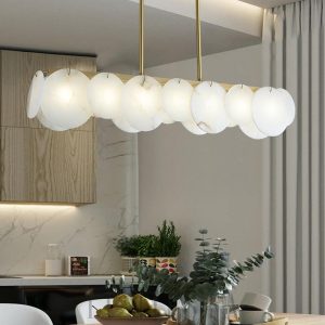 Brompton - Alabastrowa lampa wisząca, mosiężne wykończenie