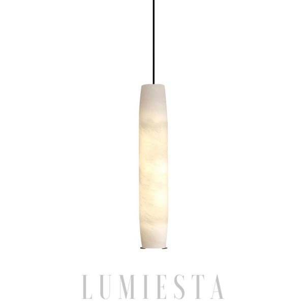 Luksusowa lampa wisząca Alabaster Flute biały kształt 38cm