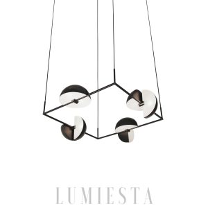 Elegant Trapeze Quartette pendant lamp in black