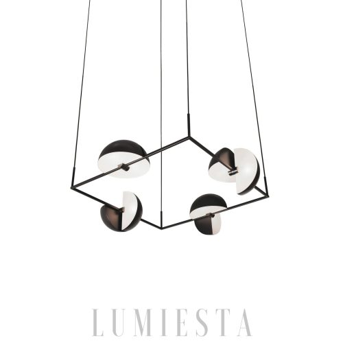 Elegant Trapeze Quartette pendant lamp in black