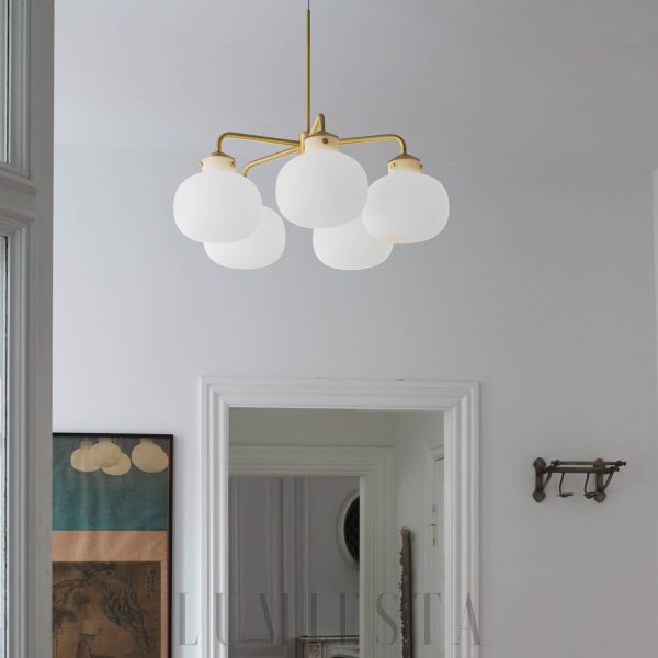 wm_14342520313862670383.jpg Raito - Lampa wisząca w stylu vintage - opalowe szkło, mosiądz - złoto-biała Ø57/67 cm