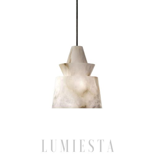 Nowoczesna lampa wisząca z alabastru Ø18 cm, biała