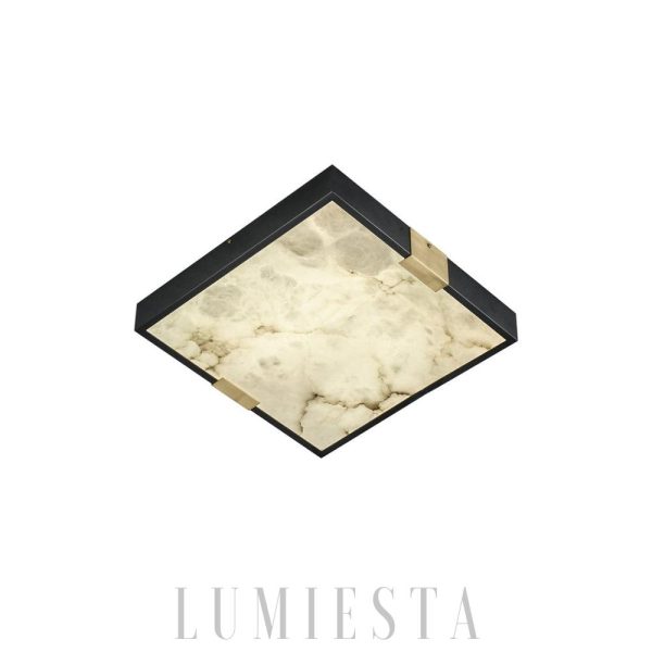 Lucien - Lampa sufitowa nowoczesna, 30/40/50 cm, plafon czarno-złoty